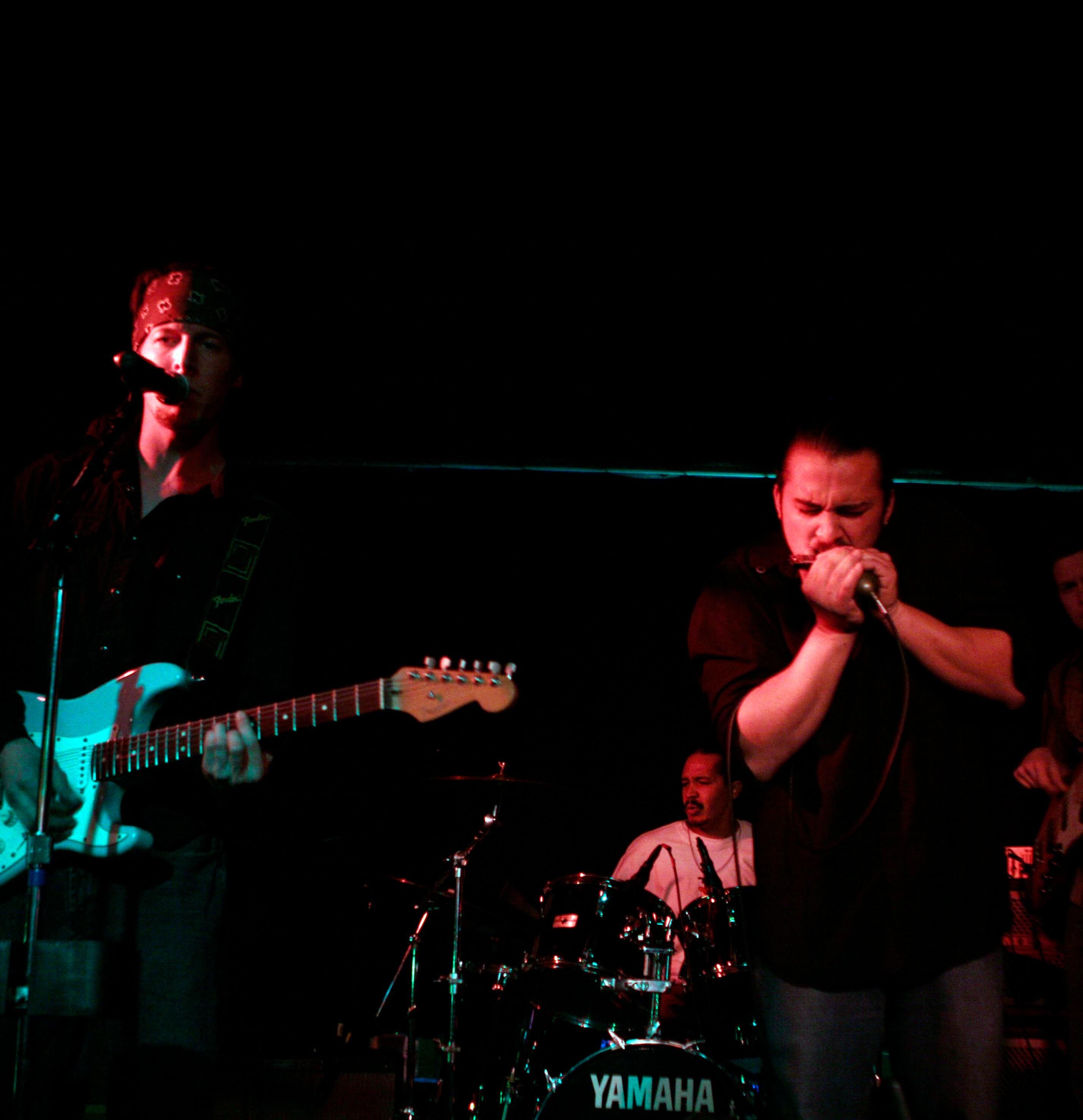 Stevie B playing the mouth organ